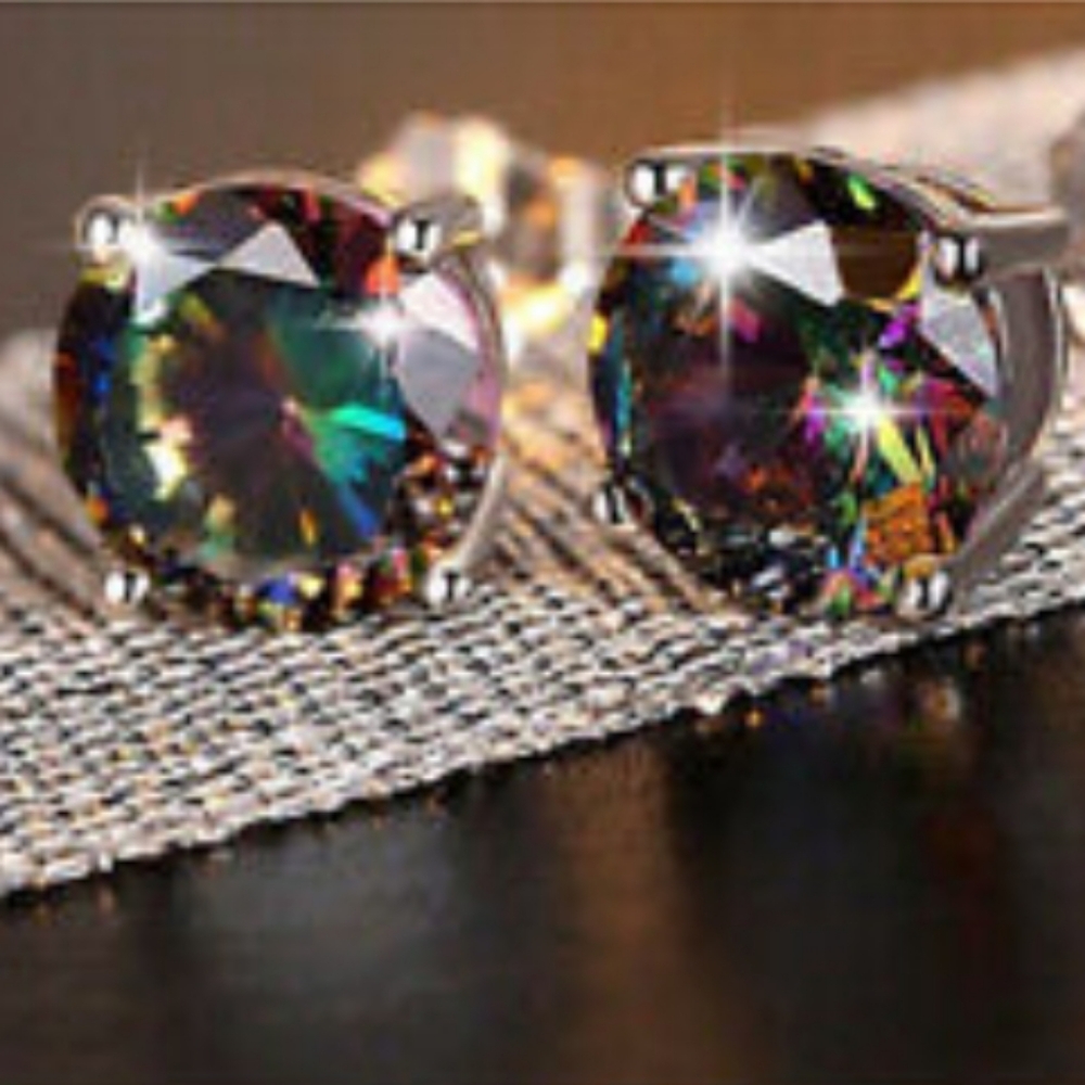 Swarovski Elements 925 Silver Solitaire Studs NEW - Picture 3 of 8